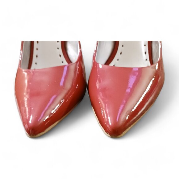 BCBGirls BG- Monde Salsa Red Patent Leather Pointed Toe Pump Heels Size 7B - Picture 9 of 12